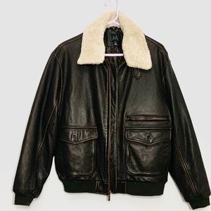Wilson Leather Bomber Brown with Removable Collar